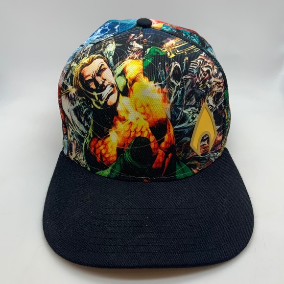 DC Comics Superheros All Over Print Polyester/Acrylic/Wool Snapback Hat - Picture 1 of 16